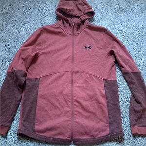 Under armour zip up hoodie orange sz L
